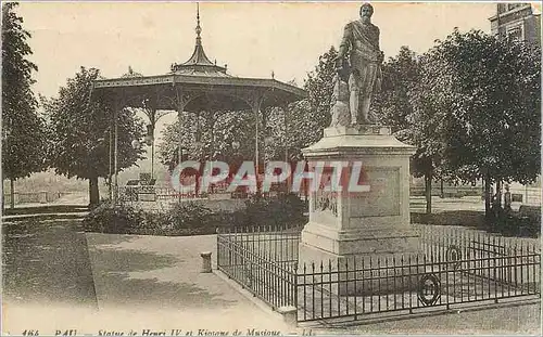 Cartes postales Pau Statue de Henri IV et kiosque de musique