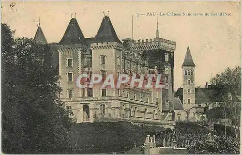 Cartes postales Pau Le Chateau National vu du Grand Parc