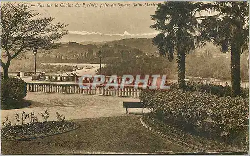 Ansichtskarte AK Pau Vue sur la Chaine des Pyrenees prise du Square Saint Martin