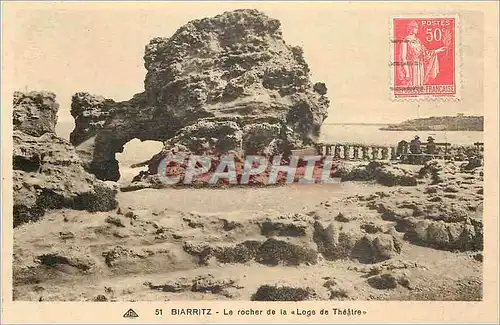 Ansichtskarte AK Biarritz Le rocher de la Loge de Theatre