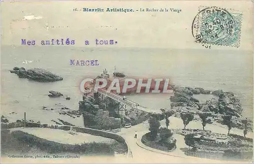 Cartes postales Biarritz Artistique Le Rocher de la Vierge