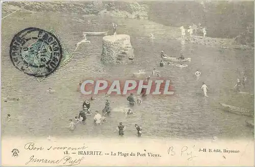 Ansichtskarte AK Biarritz La Plage du Port Vieux