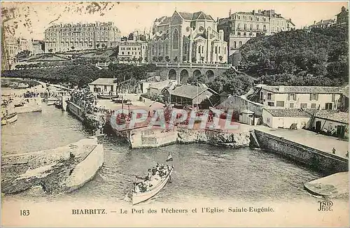Ansichtskarte AK Biarritz Le Port des Pecheurs et l'Eglise Sainte Eugenie