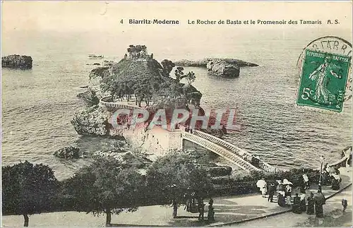 Cartes postales Biarritz Moderne Le Rocher de Basta et le Promenoir des Tamaris