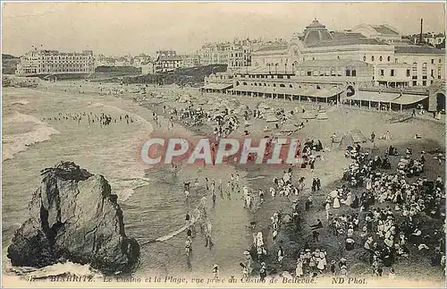 Cartes postales Biarritz Le Casino et la Plage vue prise du Casino de Bellevue