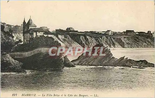 Cartes postales Biarritz La Villa Belza et la Cote des Basques