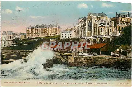Cartes postales Biarritz Port des Pacheurs et Eglise Sainte Eugenie