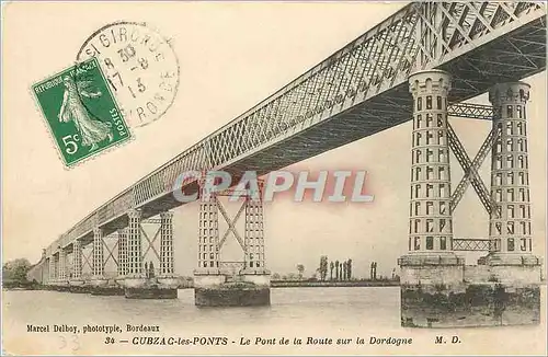 Cartes postales Cubza les Ponts Le Pont de la Route sur la Dordogne