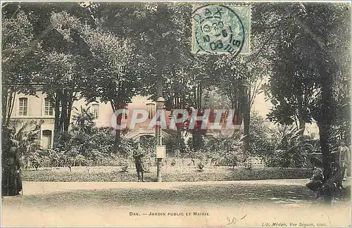 Cartes postales Dax Jardin Public et Maire