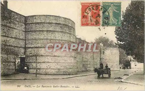 Cartes postales Dax Les Remparts Gallo Romains Voiture a ane Mule Enfants