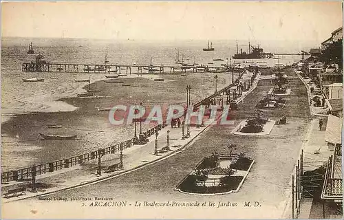 Cartes postales Arcachon Le Boulevard Promenade et les Jardins