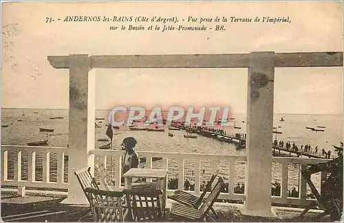 Cartes postales Andernos les Bains Cote d'Argent Vue prise de la Terrasse de l'Imperial sur le Bassin et la Jete