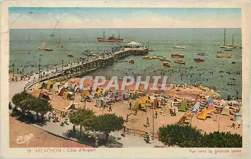 Cartes postales Arcachon Cote d'Argent Vue vers la grande jetee