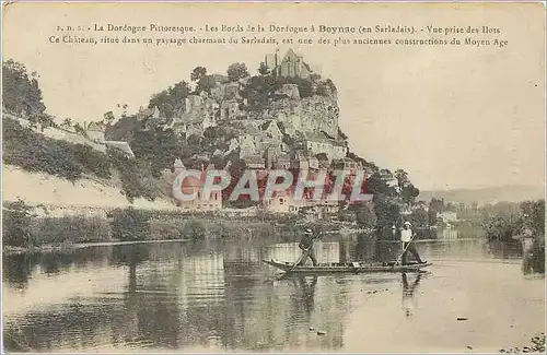 Cartes postales Les Bords de la Dordogne a Beynac en Sarladais Barque Bateau