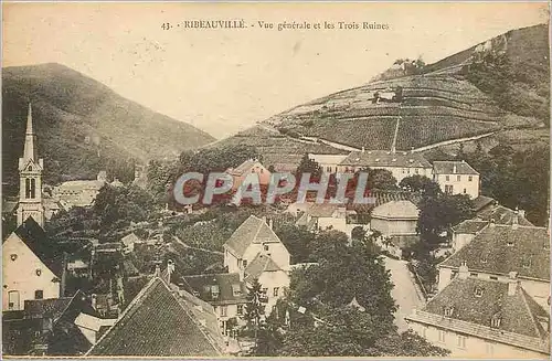 Cartes postales Ribeauville Vue generale et les Trois Ruines