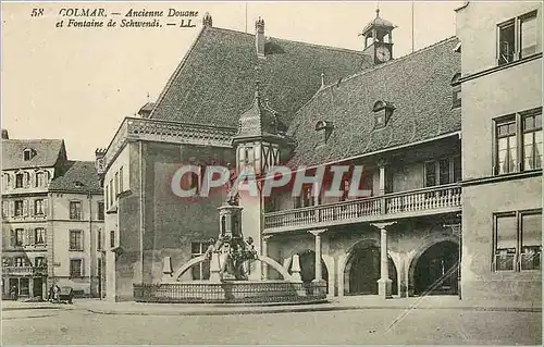 Ansichtskarte AK Colmar Ancienne Douane et Fontaine de Schwendi