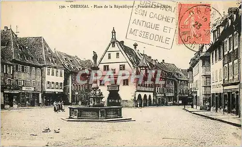 Cartes postales Obernai Place de la Republique Fontaine Ste Odile