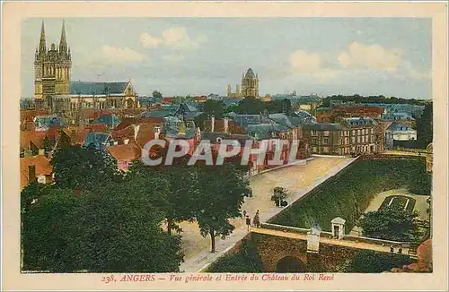 Cartes postales Angers Vue generale et Entree du Chateau du Roi Rene