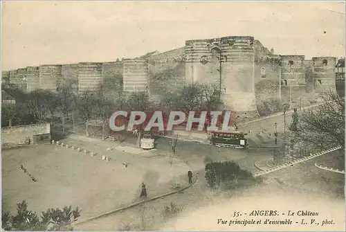 Ansichtskarte AK Angers Le Chateau Vue principale et d'ensemble Tramway