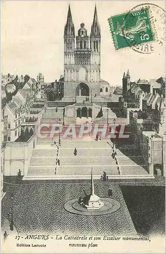 Ansichtskarte AK Angers La Cathedrale et son Escalier monumental