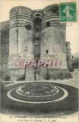 Ansichtskarte AK Angers Les deux grandes Tours du Chateau et la Porte des Champs