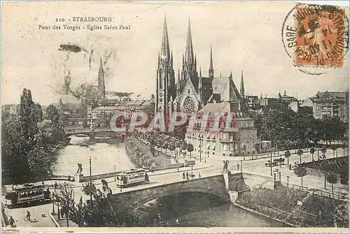 Cartes postales Strasbourg Pont des Vosges Eglise Saint Paul Tramway