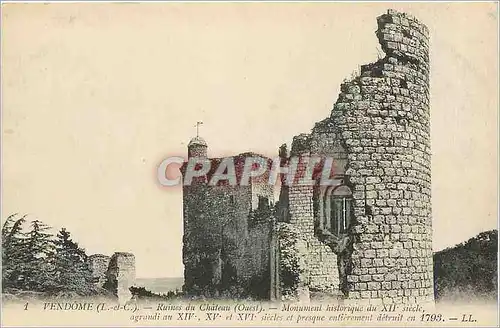 Cartes postales Vendome L et C Ruines du Chateau