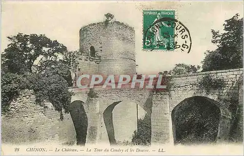 Cartes postales Chinon Le Chateau La Tour du Coudry et les Douves