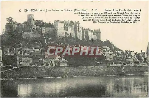 Cartes postales Chinon I et L Ruines du Chateau