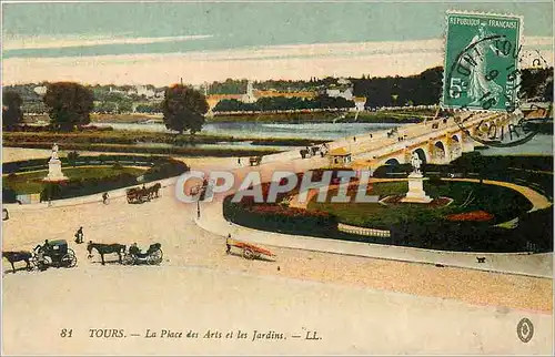 Ansichtskarte AK Tours La Place des Arts et les Jardins