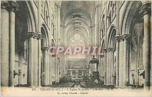 Cartes postales Tours I et L L'Eglise St Julien Interieur