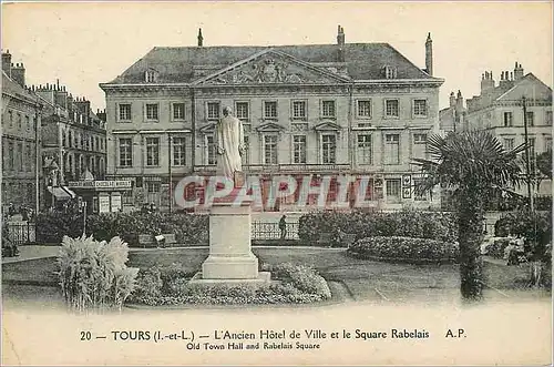 Cartes postales Tours I et L L'Ancien Hotel de Ville et le Square Rabelais