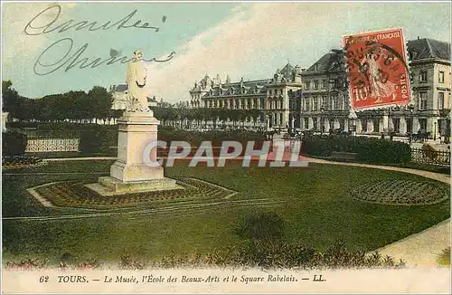 Cartes postales Tours Le Musee l'Ecole des Beaux Arts et le Square Rabelais