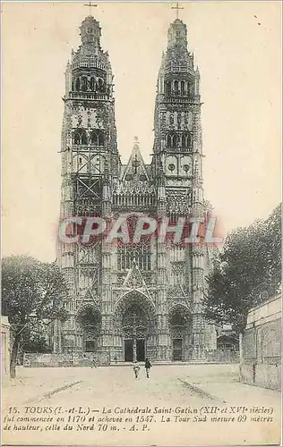 Cartes postales Tours I et L La Cathedrale Saint Gatien