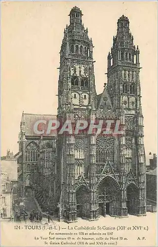 Cartes postales Tours I et L La Cathedrale St Gatien