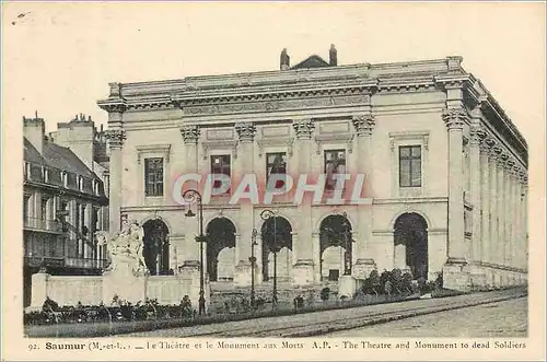 Cartes postales Saumur M et L Le Theatre et le Monument aux Morts