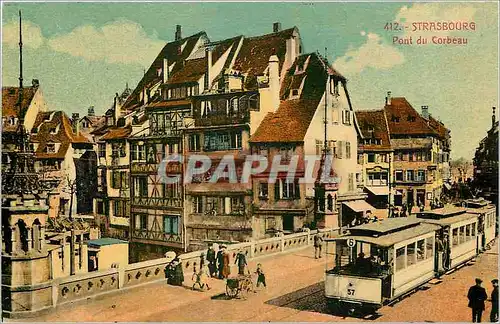 Ansichtskarte AK Strasbourg Pont du Corbeau Tramway