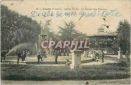 Cartes postales Lucon Vendee Jardin Public Le Bassin et le Kiosque