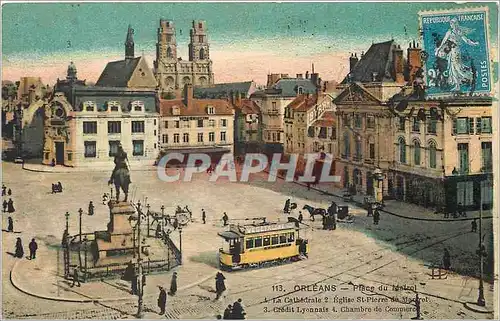 Cartes postales Orleans Place du Matroi La Cathedrale Tramway