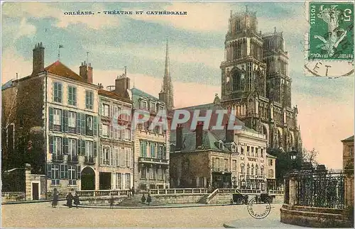 Cartes postales Orleans Theatre et Cathedrale