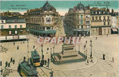 Ansichtskarte AK Orleans La Place du Martroi Tramway