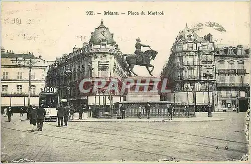 Ansichtskarte AK Orleans Place du Martroi Tramway