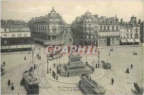 Cartes postales Orleans Vue Panoramique et Rue de la Republique Tramway