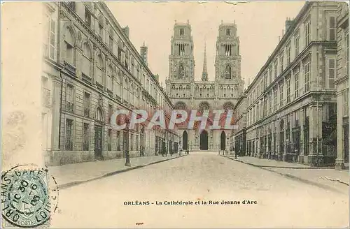 Cartes postales Orleans La Cathedrale et la Rue Jeanne d'Arc
