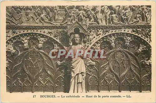 Cartes postales Bourges La Cathedrale Haut de la porte centrale