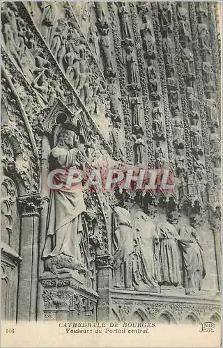 Cartes postales Cathedrale de Bourges Voussure du Portail central