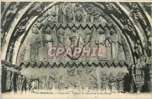 Cartes postales Bourges Cathedrale Tympan du Portail de la Ste Vierge