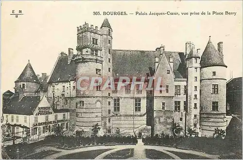 Cartes postales Bourges Palais Jacques Coeur vue prise de la Place Berry