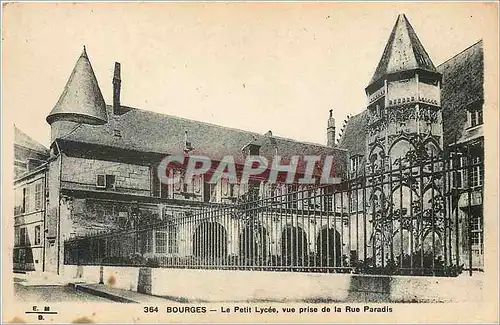 Cartes postales Bourges Le Petit Lycee vue prise de la Rue Paradis