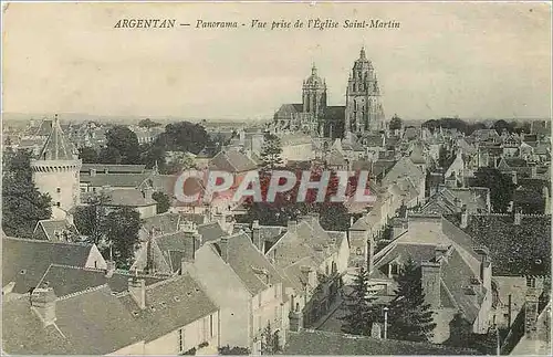 Cartes postales Argentan Panorama Vue prise de l'Eglise Saint Martin
